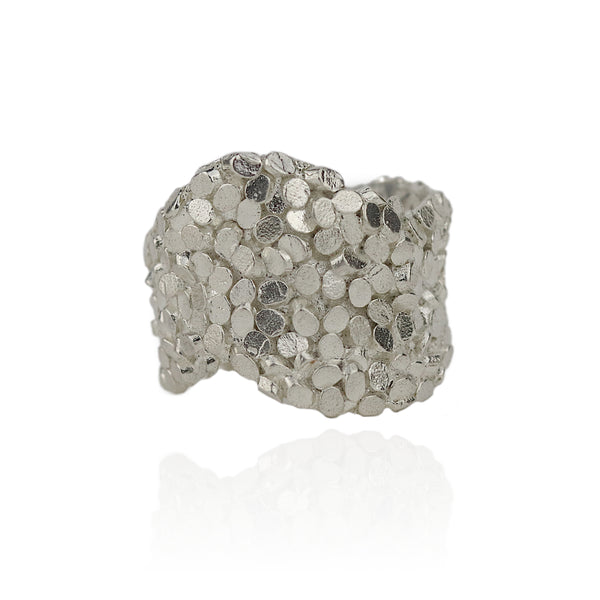 Silver Undulating Caddis Ring