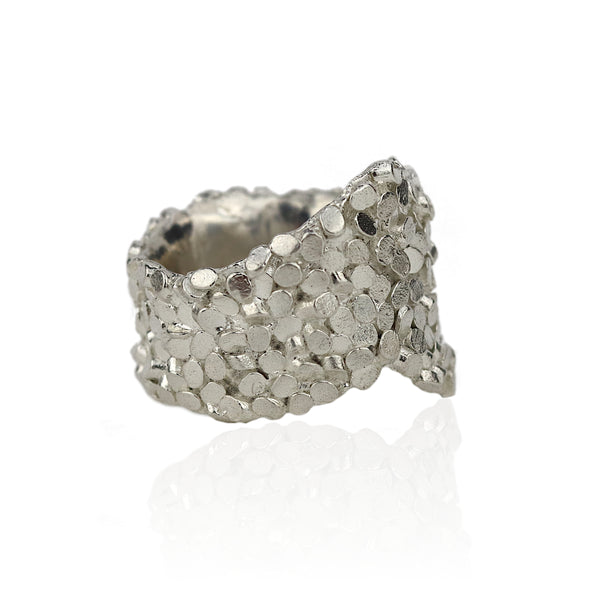 Silver Undulating Caddis Ring