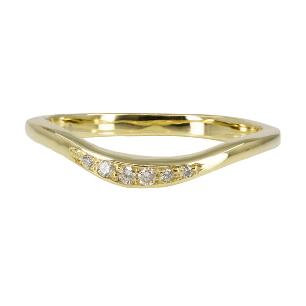 Curved Arc Band with White Diamonds