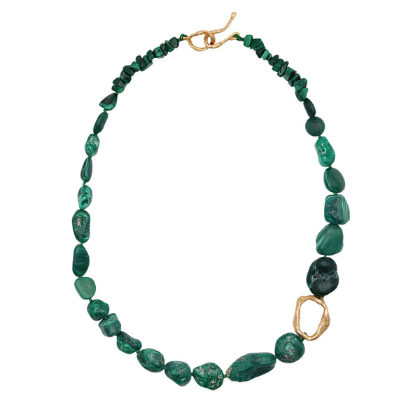 Large Malachite Bronze Necklace