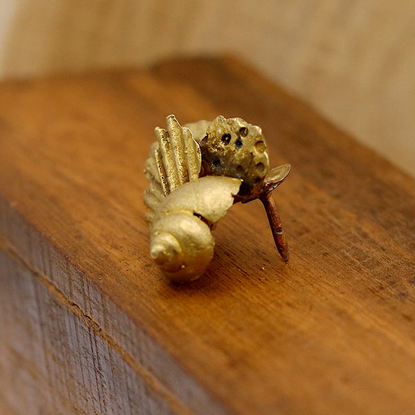 Brass Periwinkle Shell Cluster Pin