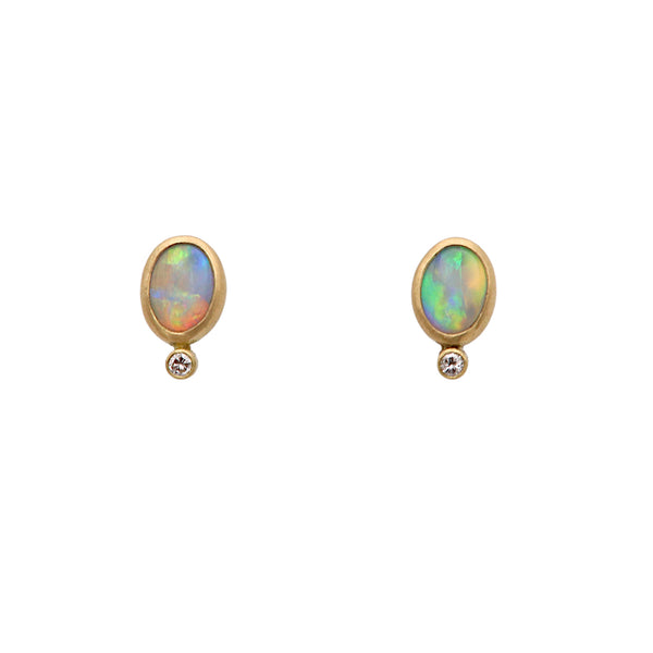 Opal And Diamond Speckle Earrings