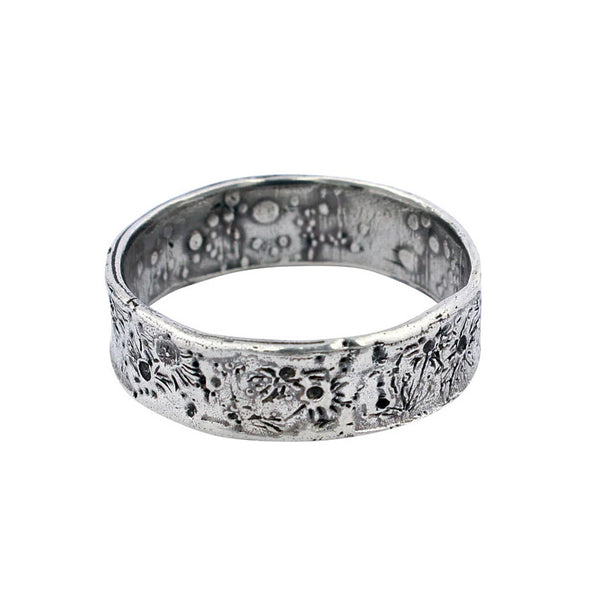 Silver Moon Crater 6mm Ring