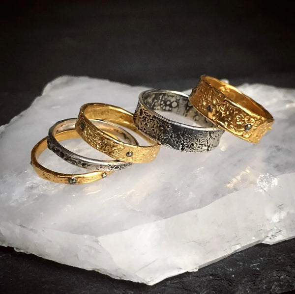 Silver Moon Crater 6mm Ring
