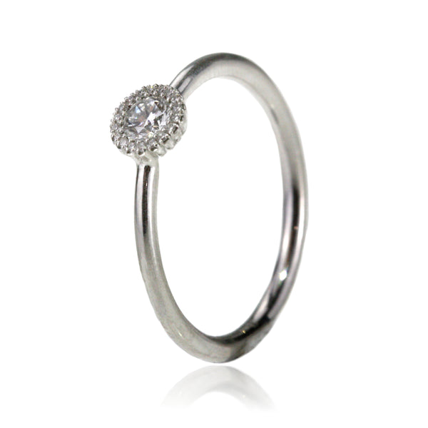 Cannele Platinum and Diamond Ring