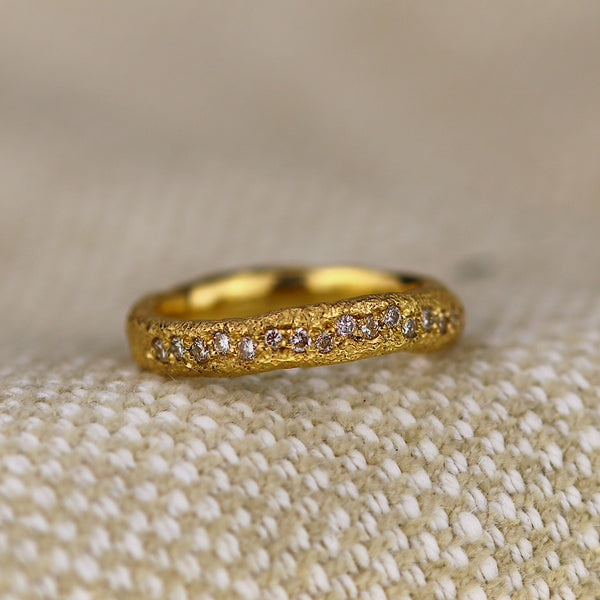 Half Eternity Sandstone Diamond Ring