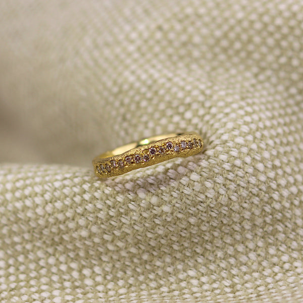 Half Eternity Sandstone Diamond Ring