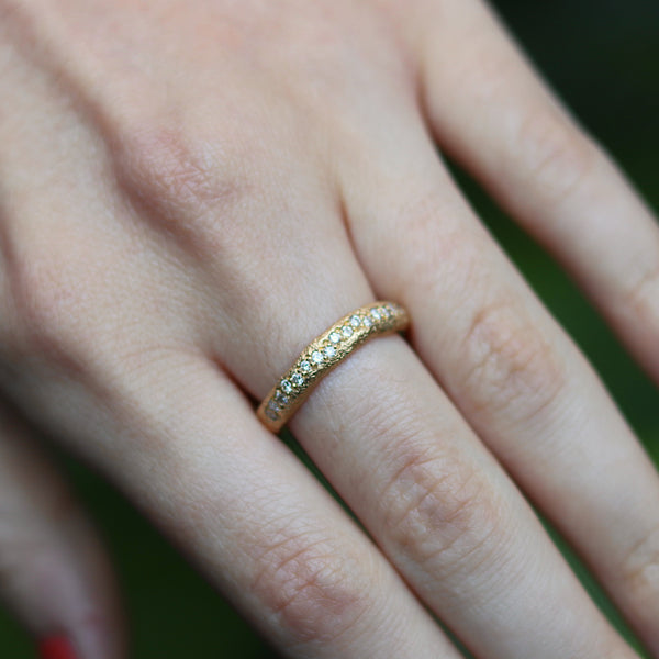 Half Eternity Sandstone Diamond Ring