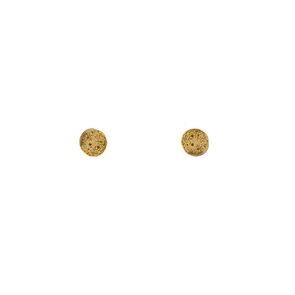Gold Mini Moon Disc Studs