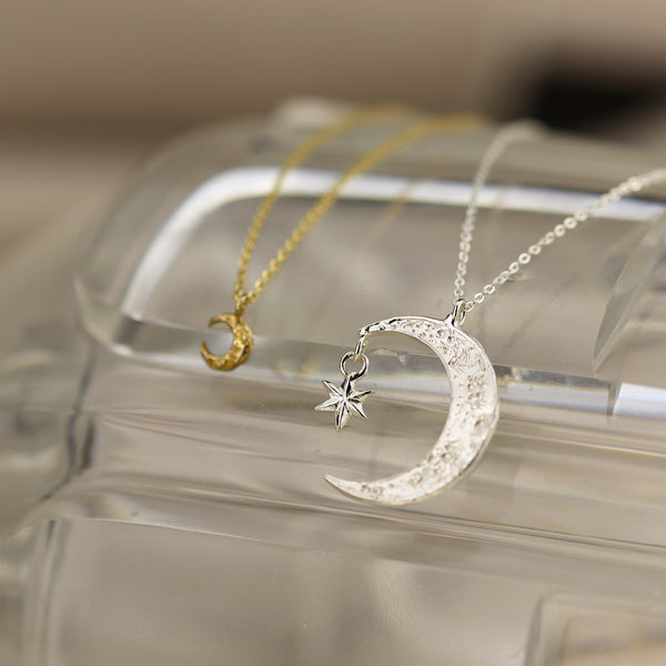 Gold Micro Crescent Moon Necklace