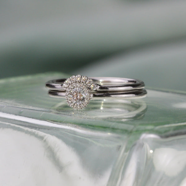 Cannele Platinum and Diamond Ring