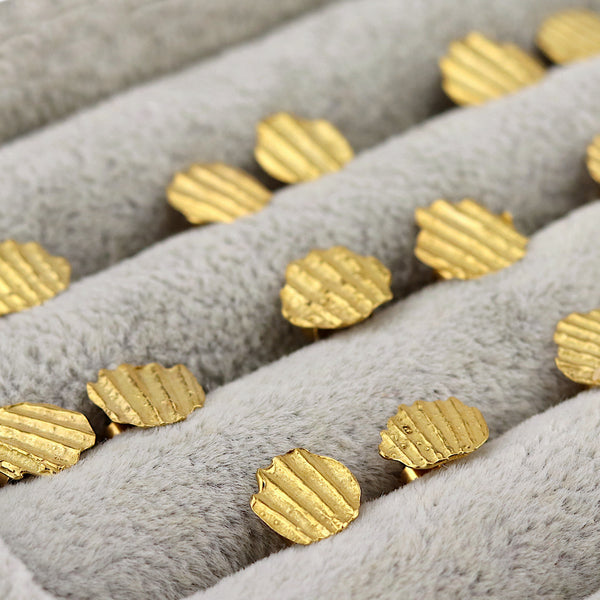 Gold Plated Silver Shell Fragment Studs