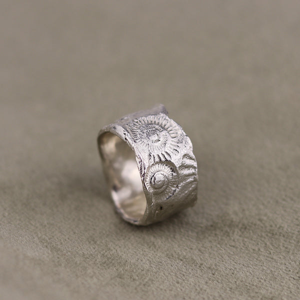 Silver Ammonite Nautilus Ring