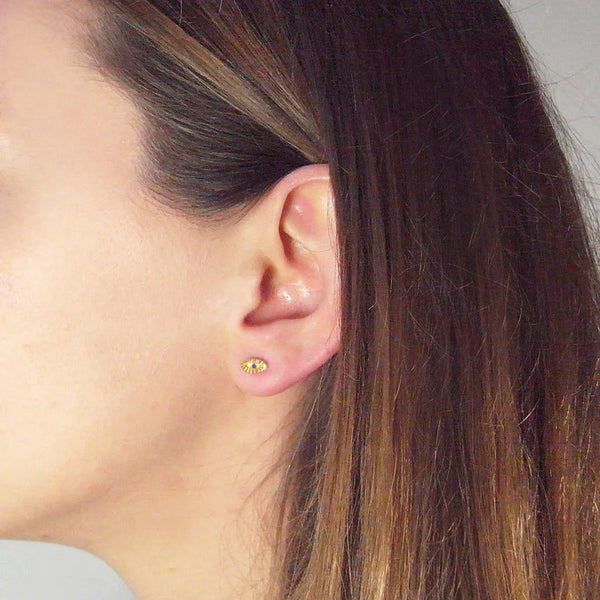 Tiny Eye Sapphire Studs