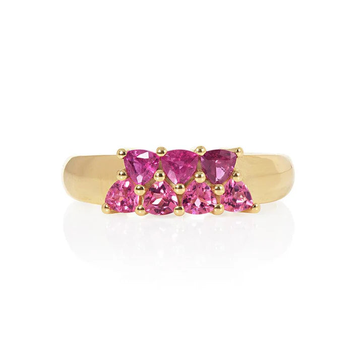 Trini Wide Pink Tourmaline Ruby Ring