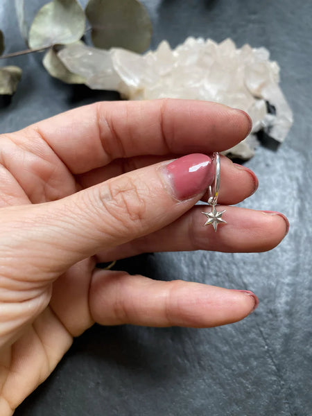 Mini star hoop earrings