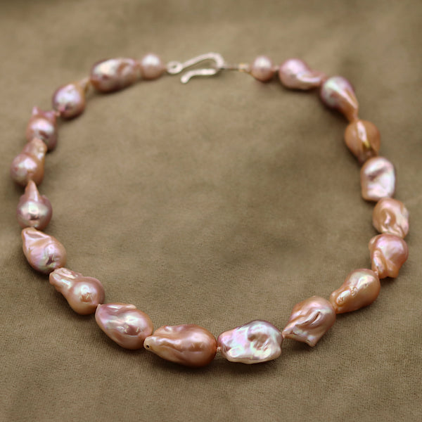 Baroque Pink Pearl Necklace