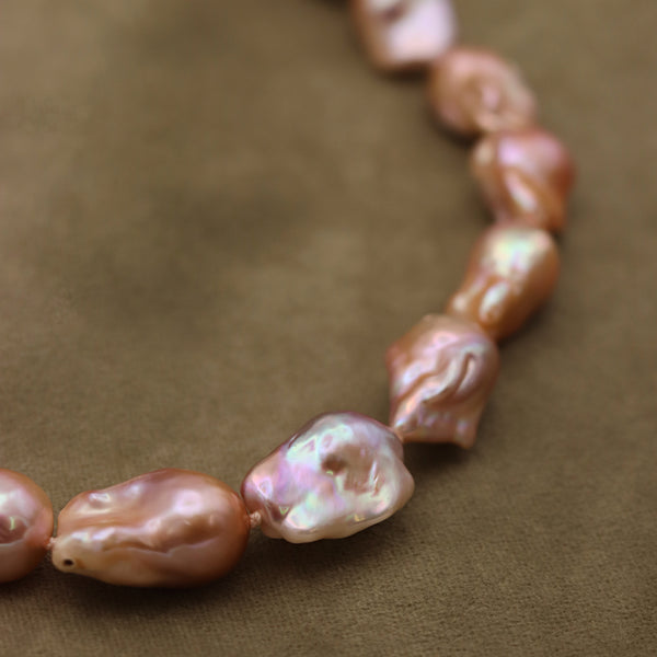 Baroque Pink Pearl Necklace