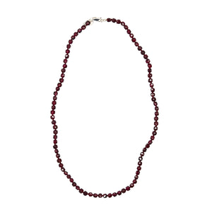 Faceted Garnet Bead Necklace