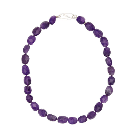 Large Dark Amethyst Faceted Necklace