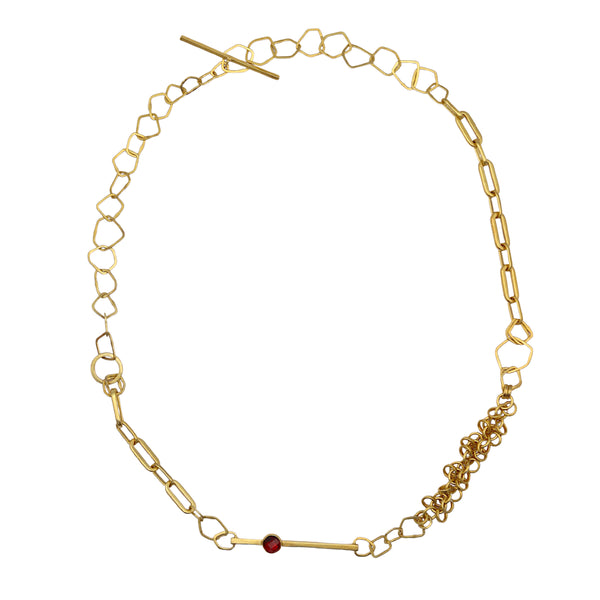 Indian Summer Garnet Fancy Chain Necklace