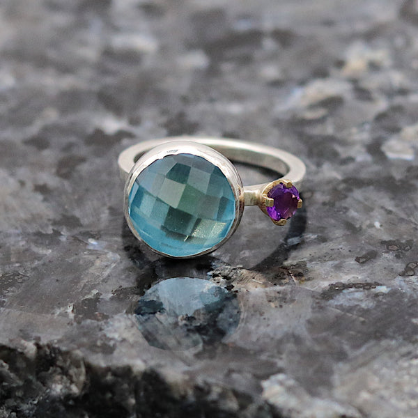 Indian Summer Topaz And Amethyst Ring