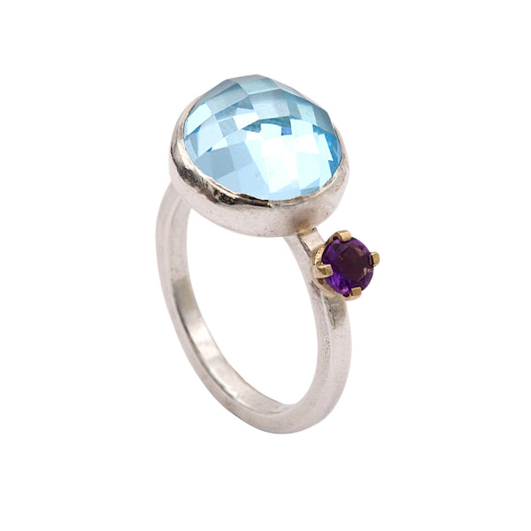 Indian Summer Topaz And Amethyst Ring