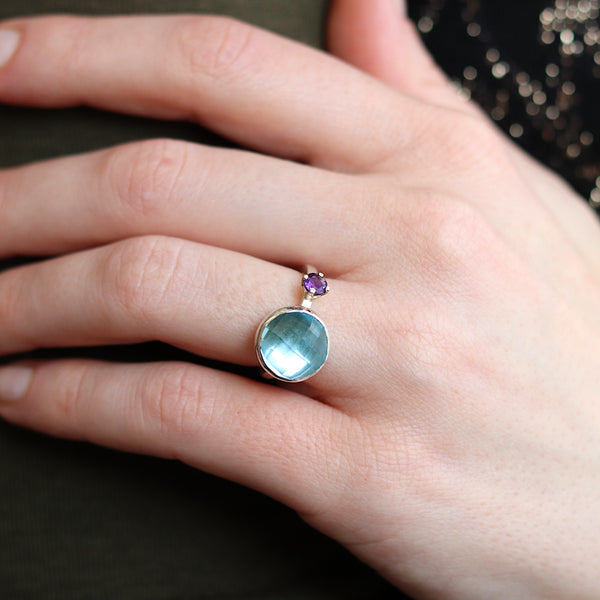 Indian Summer Topaz And Amethyst Ring