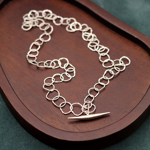 Afiok Silver Slim Link Necklace