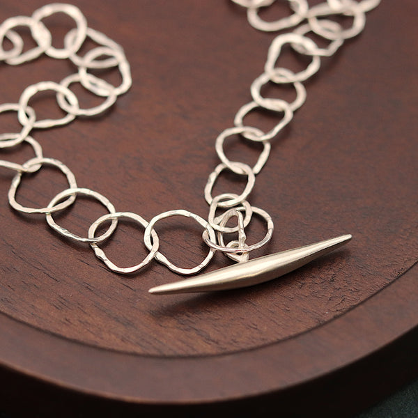Afiok Silver Slim Link Necklace