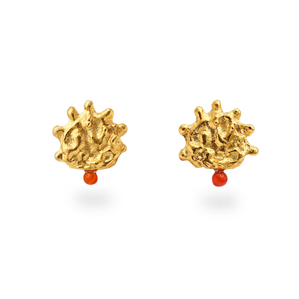 Plethora Tirona Carnelian Stud Earrings