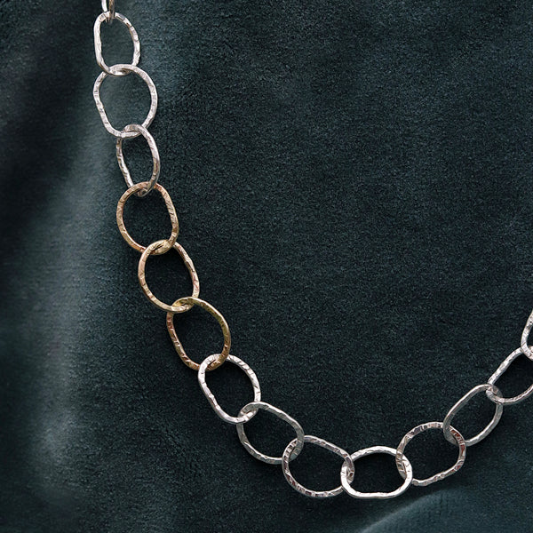 Afiok Silver And Gold Chunky Link Chain