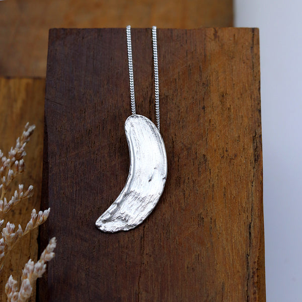 Silver Vertical Brushstroke Necklace