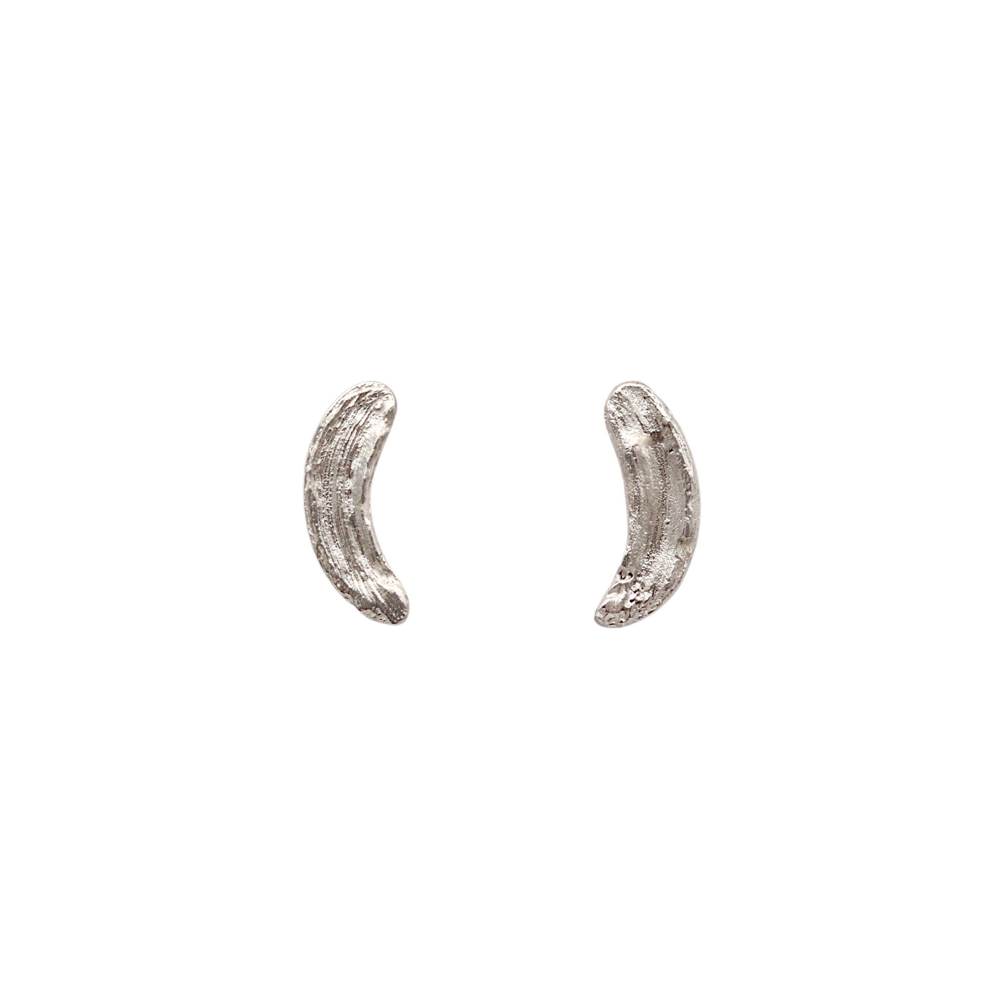 Mini Silver Brushstroke Earrings