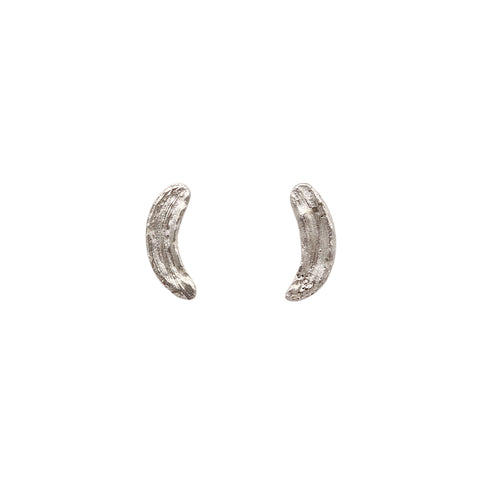 Mini Silver Brushstroke Earrings