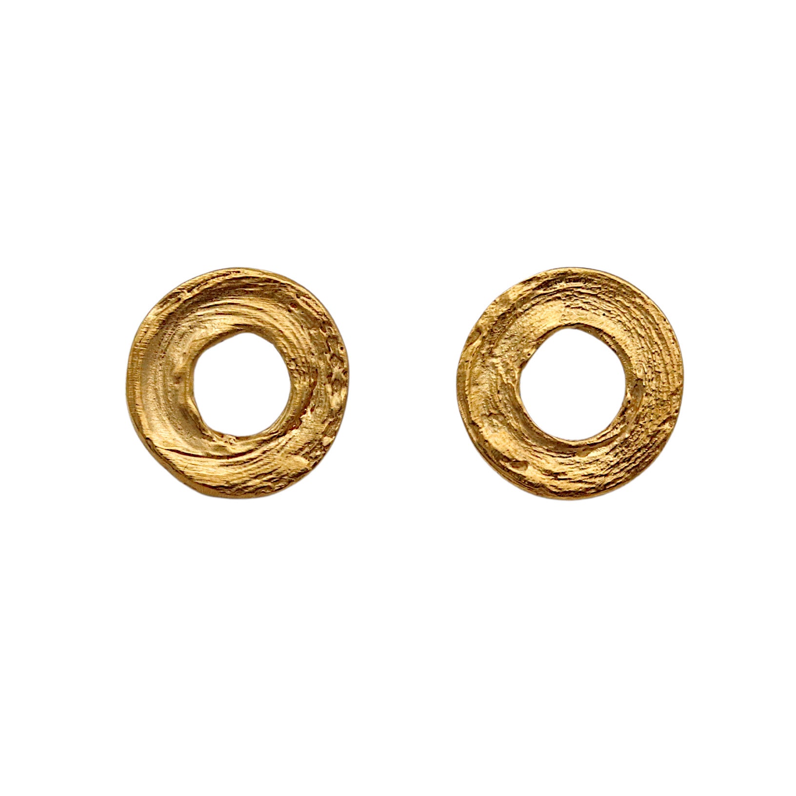Small Golden Circle Brushstroke Earrings