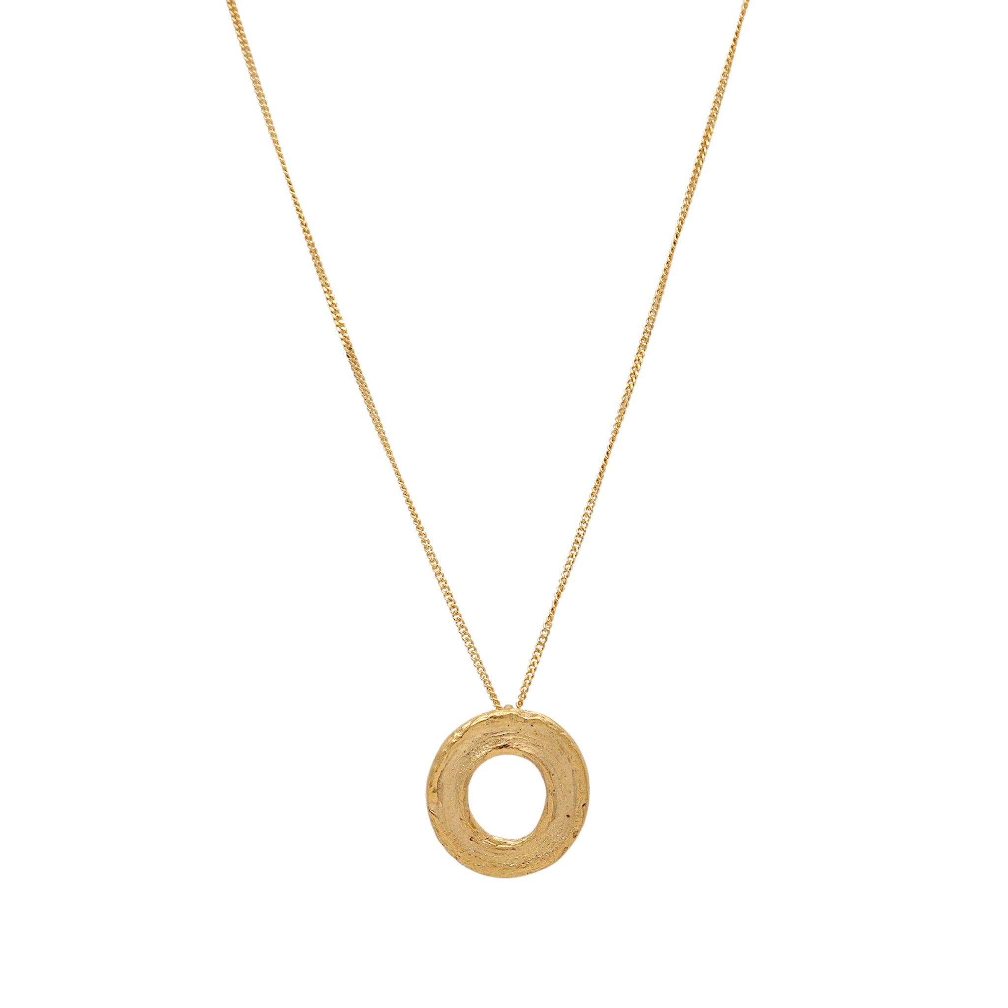 Small Golden Circle Brushstroke Necklace