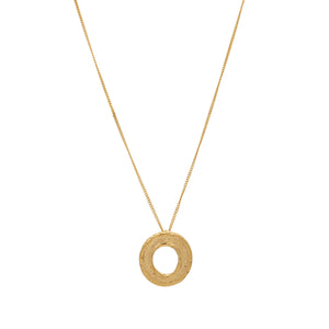 Small Golden Circle Brushstroke Necklace