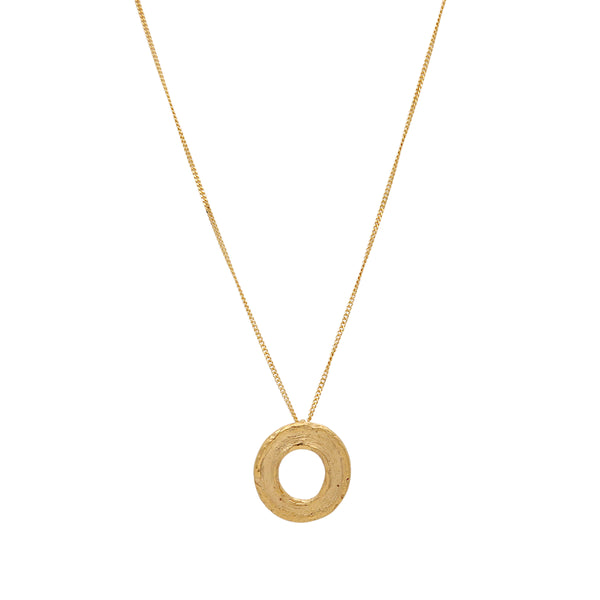 Small Golden Circle Brushstroke Necklace