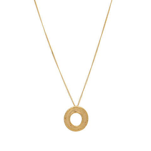 Small Golden Circle Brushstroke Necklace