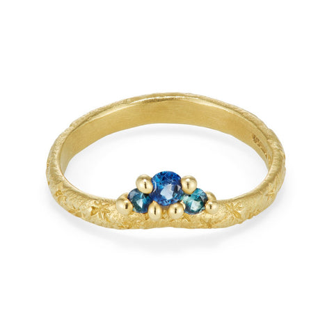 Blue Sapphire Crest Ring