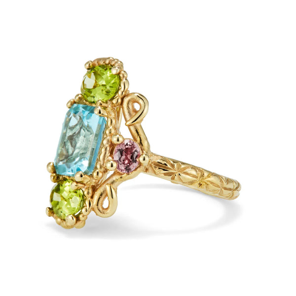 Blue And Green Totem Ring