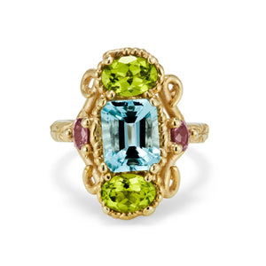 Blue And Green Totem Ring