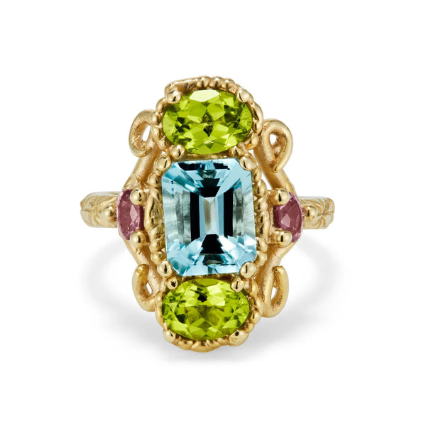 Blue And Green Totem Ring
