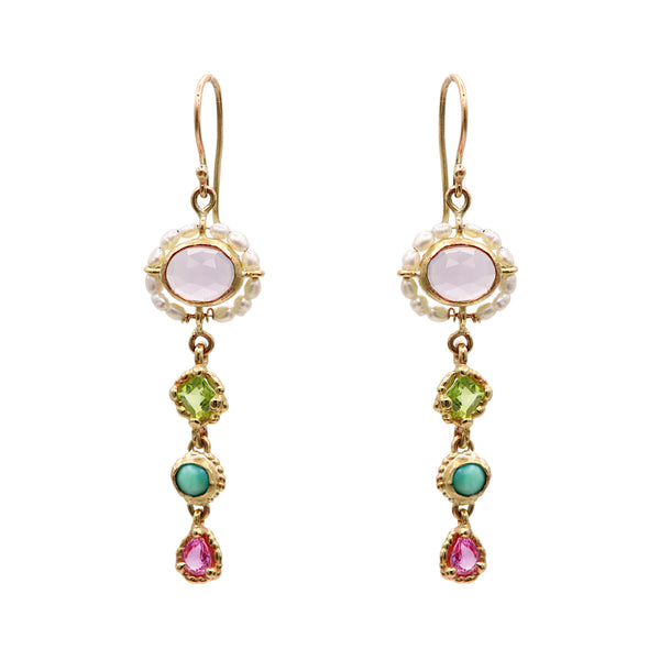 Pearl Halo Drop Earrings