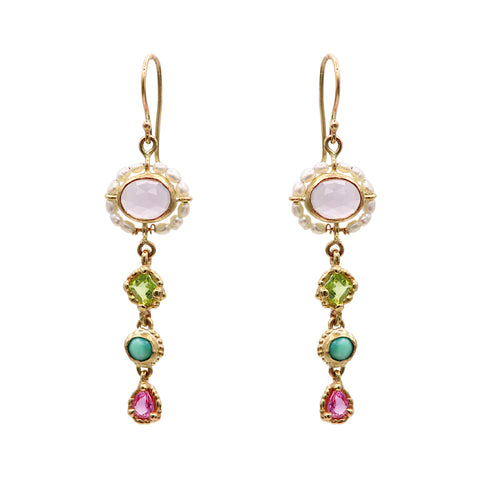 Pearl Halo Drop Earrings