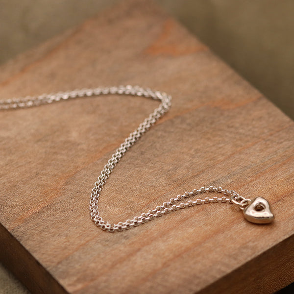 Silver Heart Blob Pendant