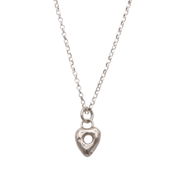 Silver Heart Blob Pendant