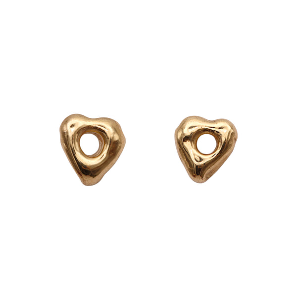 Molten Gold Heart Blob Studs