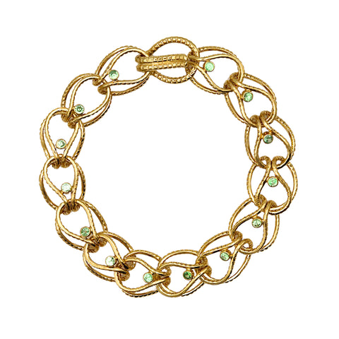 Gold Serpentine Chain Bracelet With Tzavorite